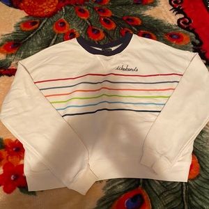 Sweatshirt cropped w/Rainbow